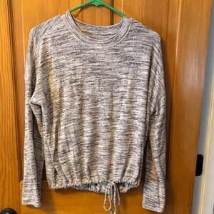 Aerie Heathered Gray Drawstring Sweatshirt